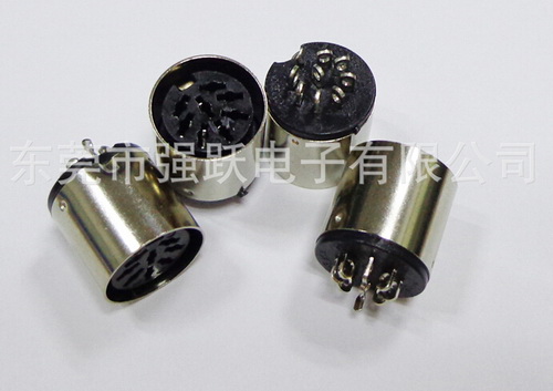 QY低價(jià)出售大DIN8PIN實(shí)心針連接器戴地線DIN針8PIN